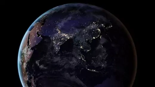Asia grid at night