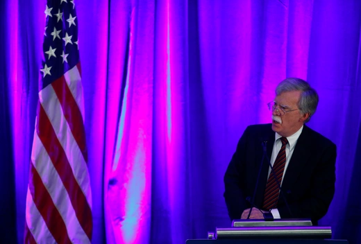 National Security Advisor John Bolton discusses "Protecting American Constitutionalism and Sovereignty from International Threats," at a forum hosted by the Federalist Society for Law and Public Policy Studies in Washington, DC on September 10, 2018.