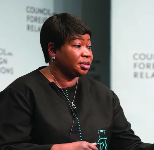 International Criminal Court (ICC) Chief Prosecutor Fatou Bensouda speaks at the Women in Foreign Policy Symposium.
