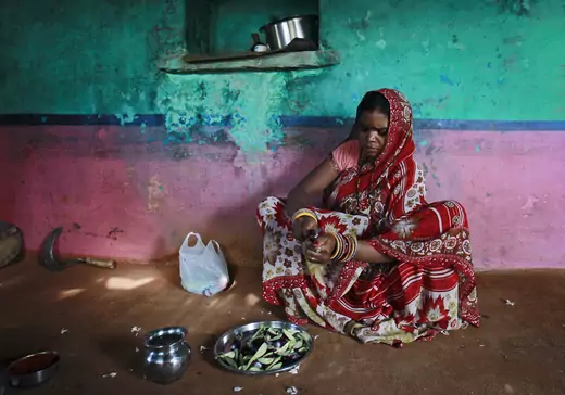 Krishna, 13, at her house in a village near Baran, in the northwestern state of Rajasthan, July 17, 2012. Krishna married her husband when she was 11 and he was 13. The legal age for marriage in India is 18, but marriages like these are common.