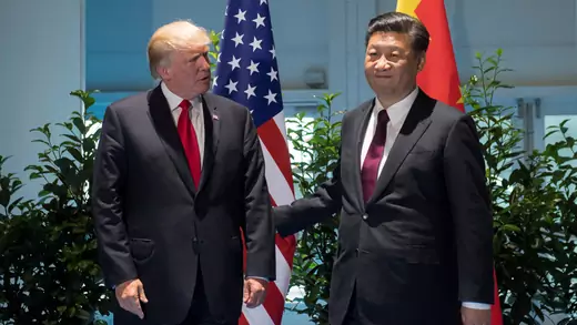 Donald J. Trump and Xi Jinping at the 2017 G20 summit in Hamburg.