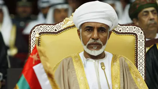 Oman's leader Sultan Qaboos bin Said attends the opening of the Gulf Cooperation Council (GCC) summit in Doha December 3, 2007. REUTERS/Fadi Al-Assaad (QATAR)