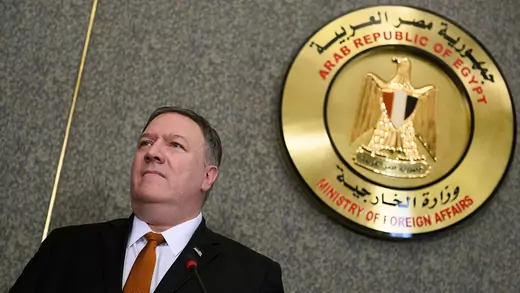 U.S. Secretary of State Mike Pompeo holds a joint press conference with his Egyptian counterpart in Cairo.