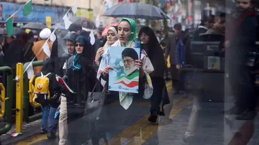 Iranians mark the fortieth anniversary of the Islamic Revolution.