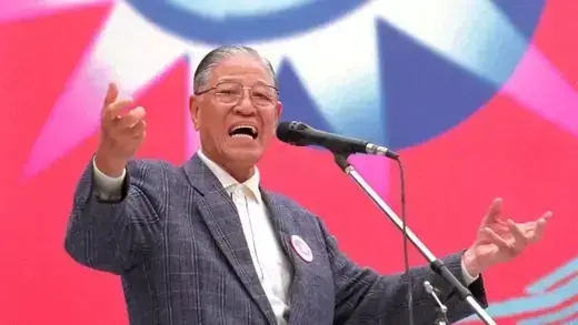 Lee Teng-hui at a celebration rally.