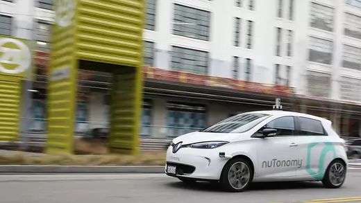 NuTonomy’s driverless car, the first to launch in Boston, takes a spin around Drydock Avenue in South Boston, on January 4, 2017. 