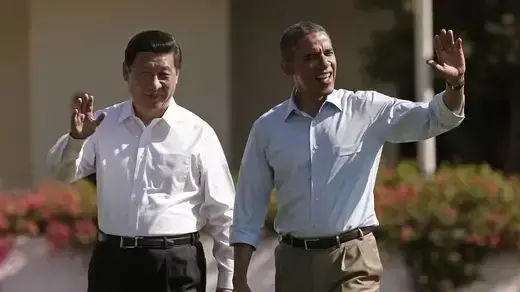 U.S. President Barack Obama and Chinese President Xi Jinping walk the grounds at Sunnylands in Rancho Mirage, California, June 2013