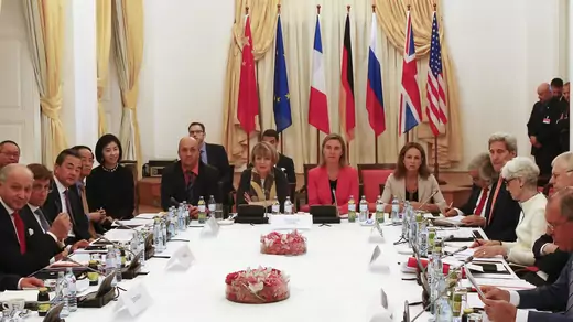 Negotiators meet in Palais Coburg, the venue for nuclear talks, in Vienna, Austria July 13, 2015.