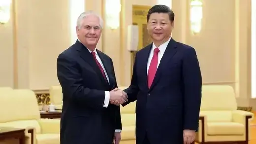 Chinese President Xi Jinping and U.S. Secretary of State Rex Tillerson in Beijing, March 19, 2017. 
