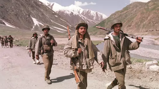 Indian soldiers in the Kargil sector in Kashmir.