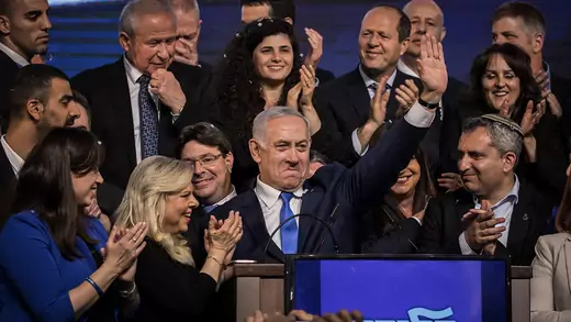 Benjamin Netanyahu election rally