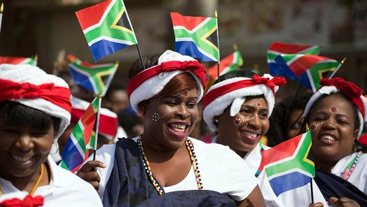 South African revelers in Pretoria