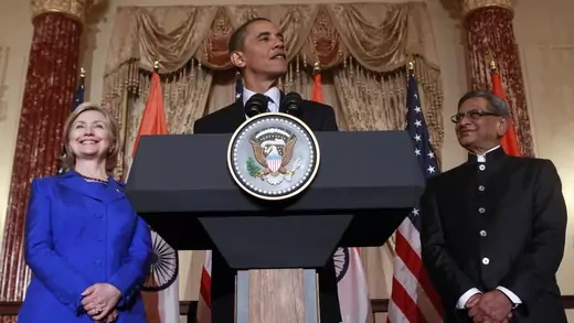 U.S. president Barack Obama speaks at the the U.S.-India Strategic Dialogue reception. 