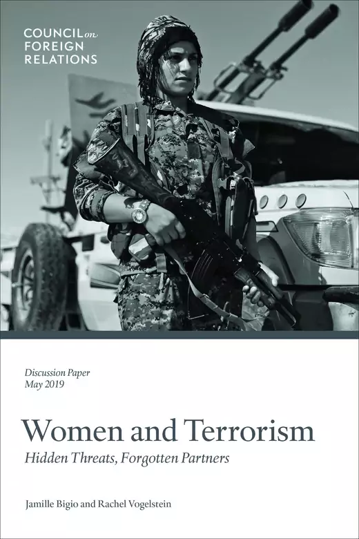 Front cover for discussion paper Women and Terrorism by Jamille Bigio and Rachel Vogelstein