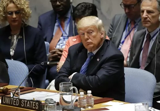 U.S. President Donald J. Trump chairs a meeting of the UN Security Council.