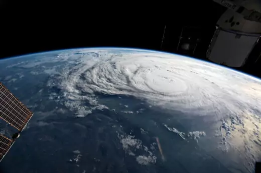 Hurricane Harvey off the coast of Texas as seen from the International Space Station, on August 25, 2017. 