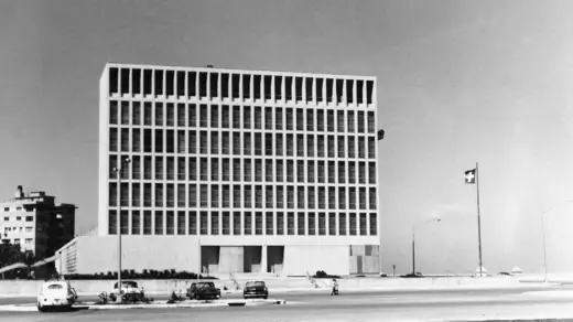 The building housing the U.S. Interests Section in Havana, Cuba, 1963.