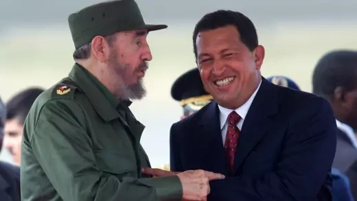 Fidel Castro and Venezuelan president Hugo Chávez.