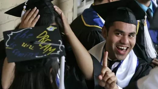 Undocumented students attend a graduation ceremony for "Dreamers" at UCLA.