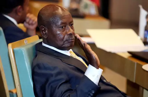 Uganda’s President Yoweri Museveni sitting in attendance the High Level Consultation Meetings of Heads of State and Government on the situation in the Democratic Republic of Congo at the African Union Headquarters in Addis Ababa, Ethiopia January 17, 2019