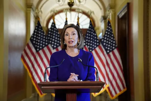 House Speaker Nancy Pelosi calls for a formal impeachment inquiry at the Capitol on Sept. 24.
