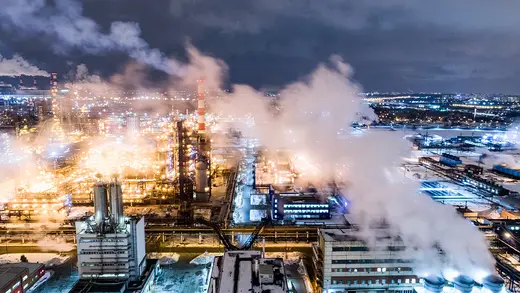 The Gazprom Neft Moscow oil refinery in Kapotnya.