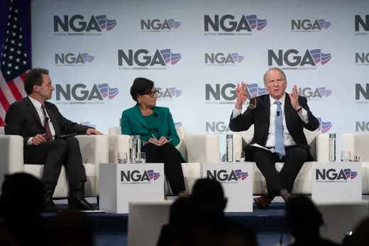 Montana Governor Steve Bullock, former Secretary of Commerce Penny Pritzker, and CFR President Richard N. Haass discuss the future of work at the National Governors Association 2019 Winter Meeting in Washington, DC.