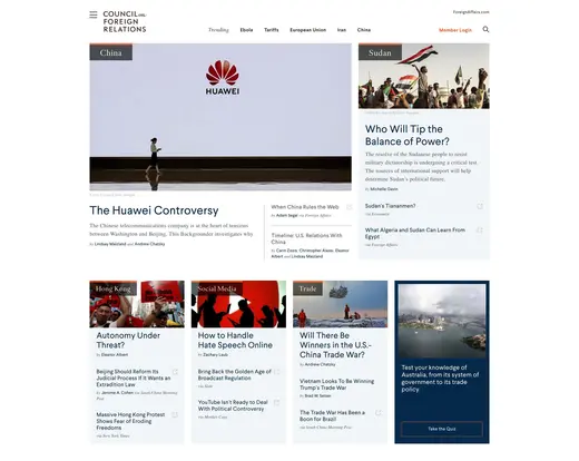 Screenshot of CFR.org homepage