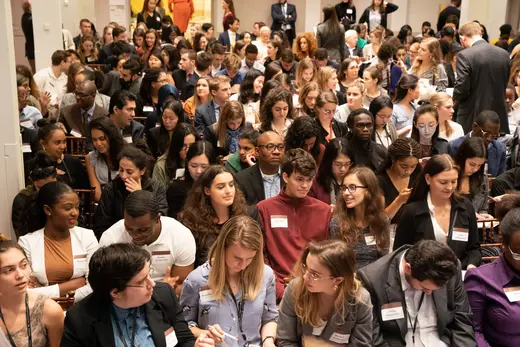 Students sitting in an auditorium