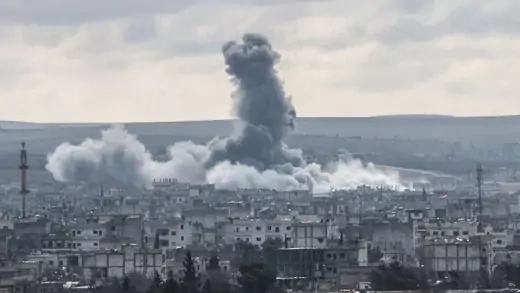 Smoke rising from the Syrian border town of Kobani.