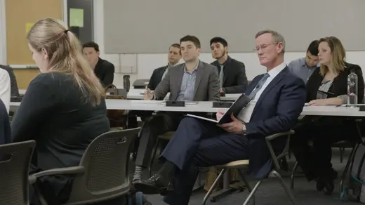 Admiral William H. McRaven conducts a Model Diplomacy simulation in his classroom.