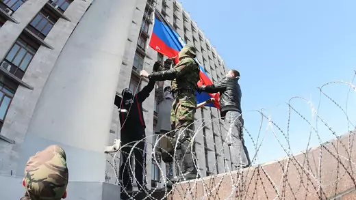 Pro-Russia activists in Donetsk