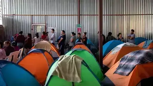 Migrants from Central America wait at a shelter in Tijuana, Mexico, in July 2019.