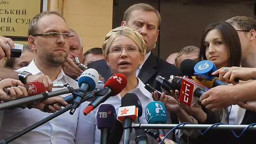 Tymoshenko speaks to reporters