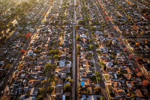 Aerial shot suburban LA