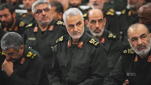 Quds Force commander Qasem Soleimani during Iranian Supreme Leader Ali Khamenei’s meeting with Revolutionary Guards in Tehran, Iran, in September 2016.