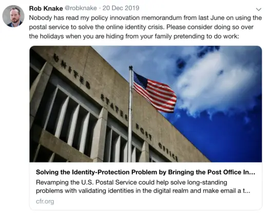 Tweet promoting the report