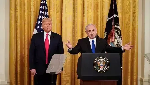 U.S. President Donald J. Trump and Israeli Prime Minister Benjamin Netanyahu announce their peace plan proposal at the White House.
