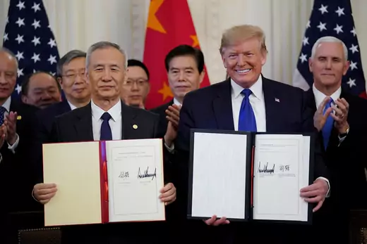 President Trump hosts U.S.-China trade signing ceremony at the White House in Washington