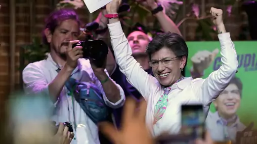 Claudia Lopez celebrates after winning local elections in Bogota, Colombia October 27, 2019. 