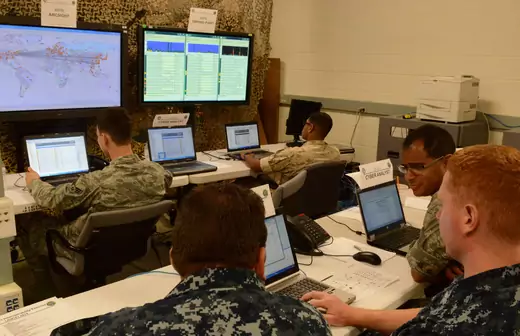 Cyber defense operations at the U.S. Army Communications-Electronics Command.