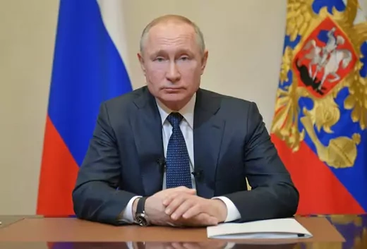 Russian President Vladimir Putin addresses the nation.