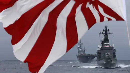 Japanese destroyers during a naval fleet review at Sagami Bay, October 14, 2012.
