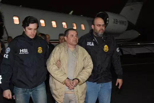Drug lord Joaquin "El Chapo" Guzman arrives in New York in 2017 after his extradition from Mexico.