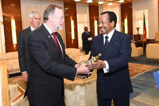 U.S. Assistant Secretary of State for African Affairs Tibor Nagy meets with Cameroonian President Paul Biya  in Yaoundé,  March 18, 2018
