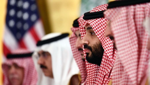 Saudi Arabia's Crown Prince Mohammed Bin Salman attends a working breafast with US President Donald Trump (not pictured) during the G20 Summit in Osaka on June 29, 2019