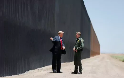President Donald Trump visits the US border wall amid the coronavirus pandemic