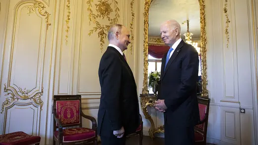 U.S. President Joe Biden and Russian President Vladimir Putin meet at Villa La Grange in Geneva, Switzerland. 