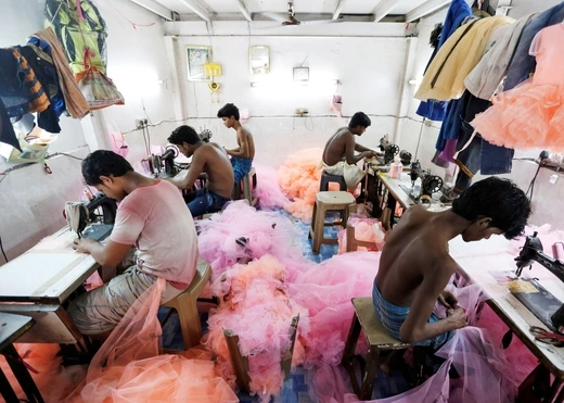 Textile factory workers in India