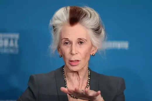Catharine MacKinnon presents in front of the Milken Institute's 21st Global Conference in Beverly Hills, California on April 30, 2018.